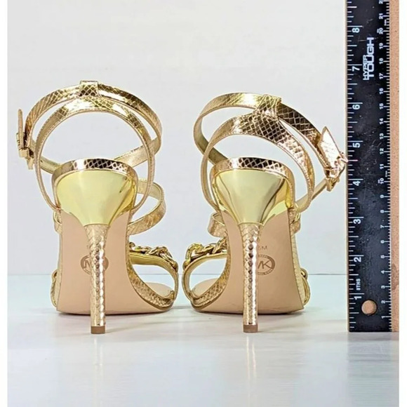 Michael Kors Asha Embellished Snake Embossed Leather Sandal Size 9.5 (MSRP $225) - Picture 9 of 12